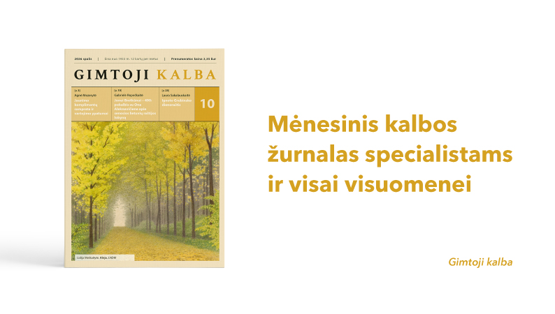 „Gimtosios kalbos“ spalio mėnesio numeris