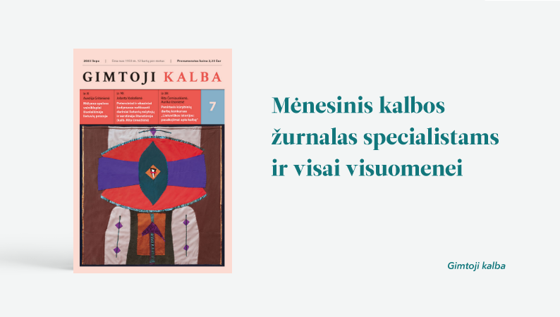 „Gimtosios kalbos“ liepos mėnesio numeris