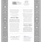 Diploma of the award
