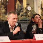 R. Tracevskis kalba per savo knygos pristatymą Sicilijoje