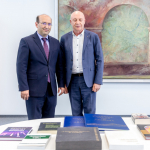 Armėnijos Respublikos ambasadorius Tigranas Mkrtchyanas ir Nacionalinės bibliotekos generalinis direktorius prof. dr. Renaldas Gudauskas