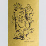 Adolfas Vaičaitis, Exlibris „Bernardas Brazdžionis“, 1942–1943. 10,1 x 6 cm