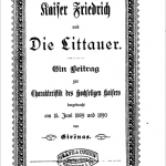Knygelė „Kaiser Friedrich und die Littauer“ (1891 m.) © epaveldas.lt
