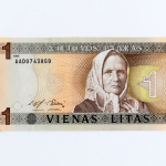 Giedrius Jonaitis, 1 litas banknote, 1994. 13,5 x 6,5 cm.