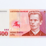 Giedrius Jonaitis, 500 litas banknote, 2000. 13,5 x 6,5 cm.