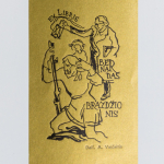 Adolfas Vaičaitis, Exlibris “Bernardas Brazdžionis”, 1942–1943. 10,1 x 6 cm.